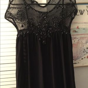 Chicwish Beaded black sheer mini dress